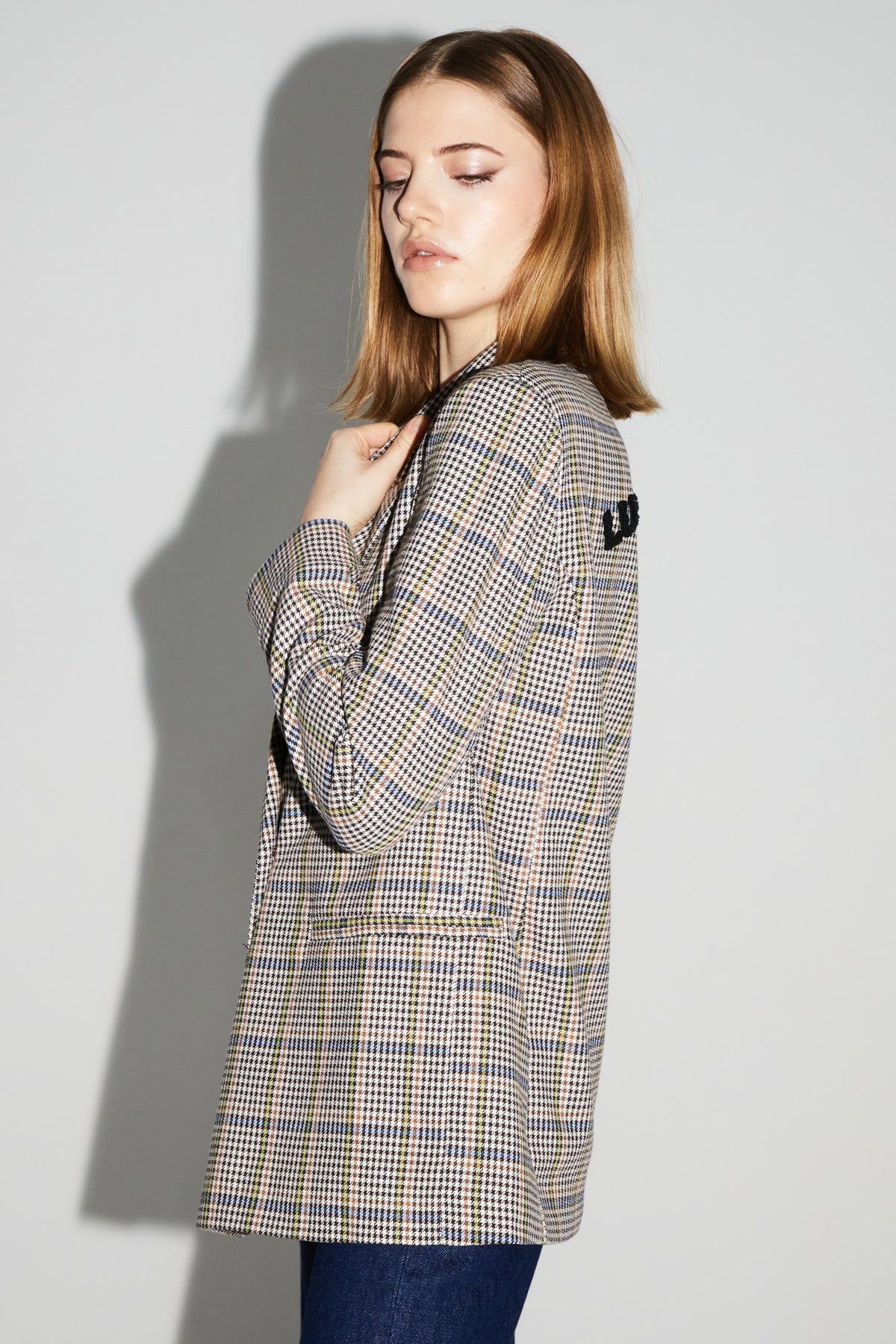 IMPREVU Mulit/Blue Blazer Pied De Poule Blue Lucky Star