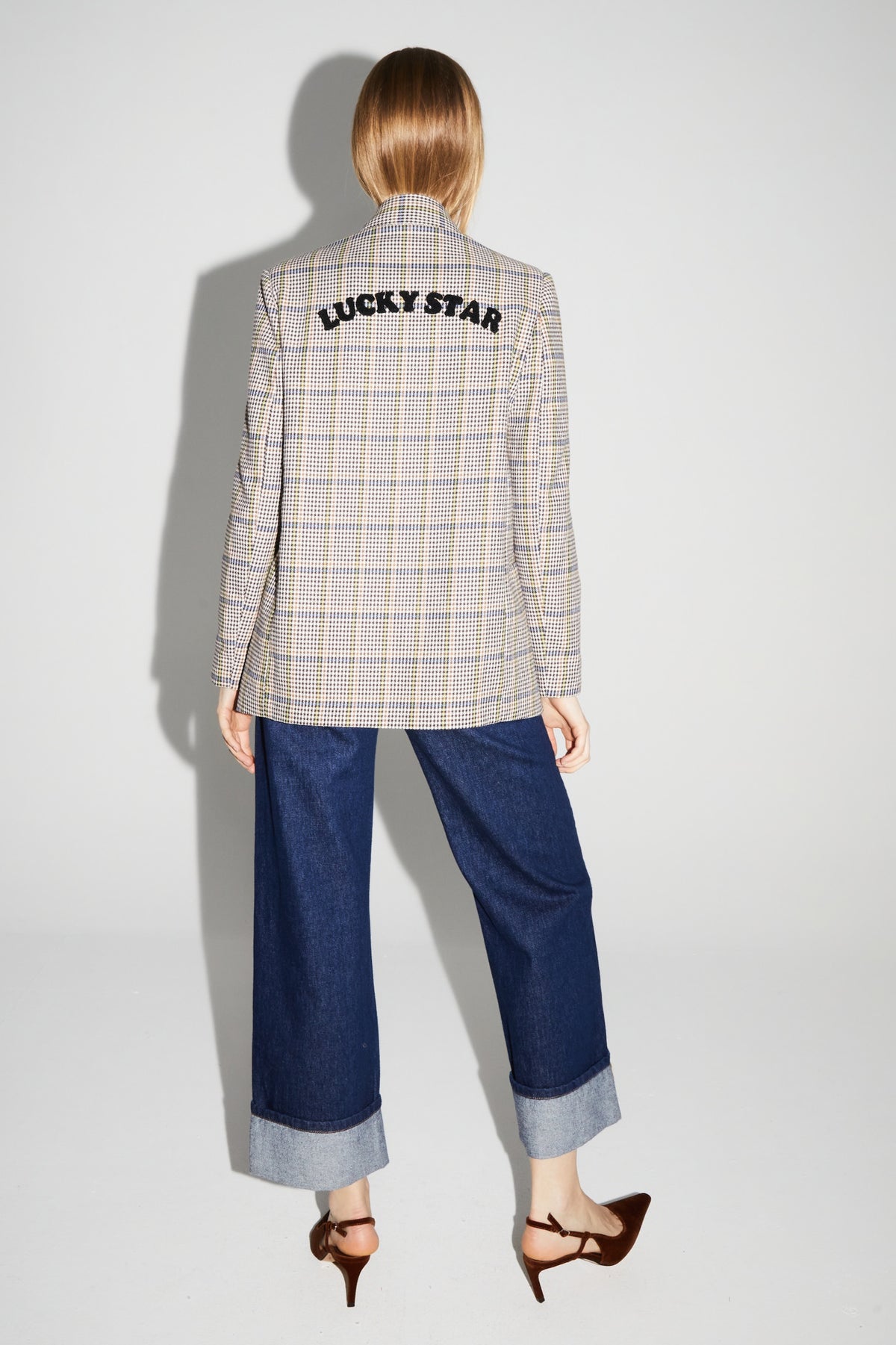 IMPREVU Mulit/Blue Blazer Pied De Poule Blue Lucky Star