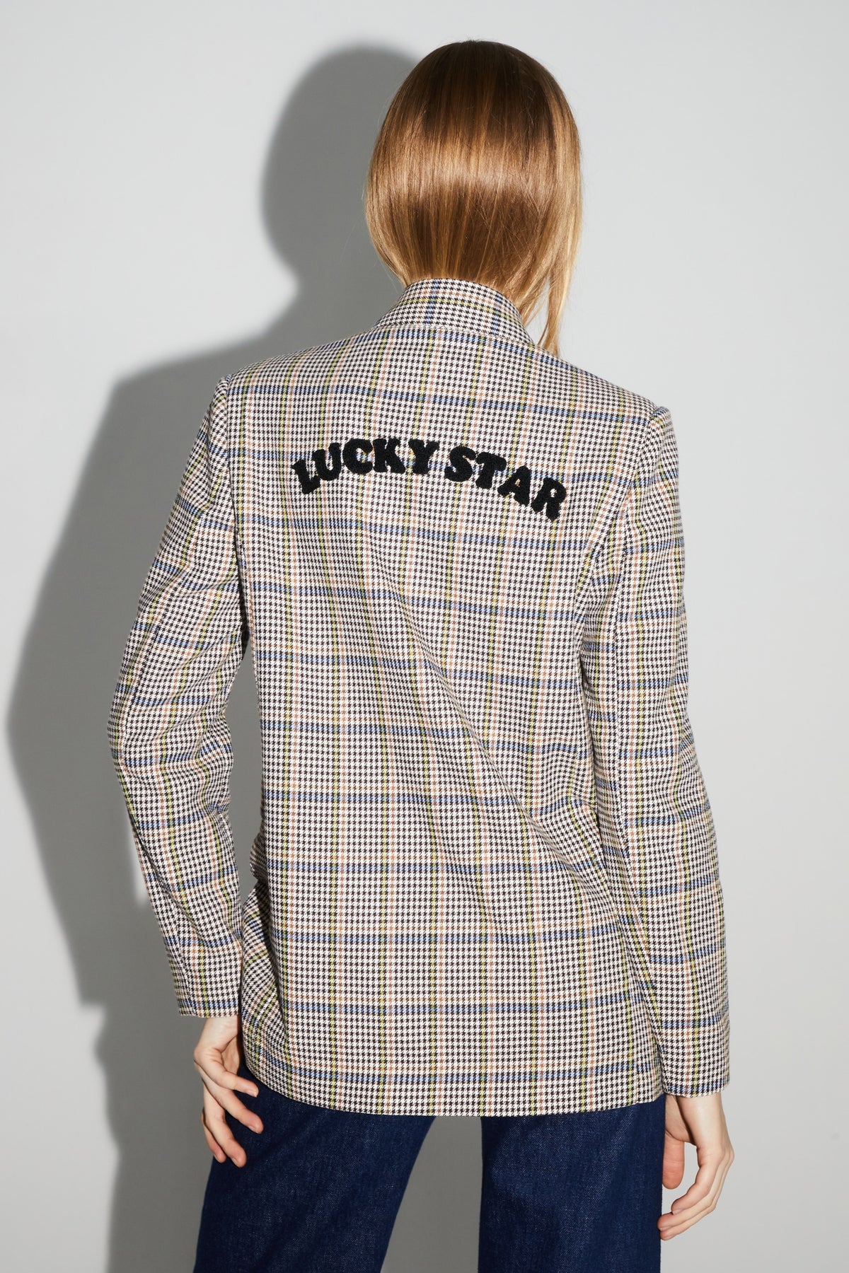 IMPREVU Mulit/Blue Blazer Pied De Poule Blue Lucky Star