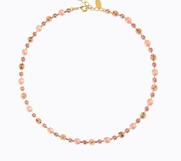 Caroline Svedbom Calanthe Gold Necklace Flamingo Combo