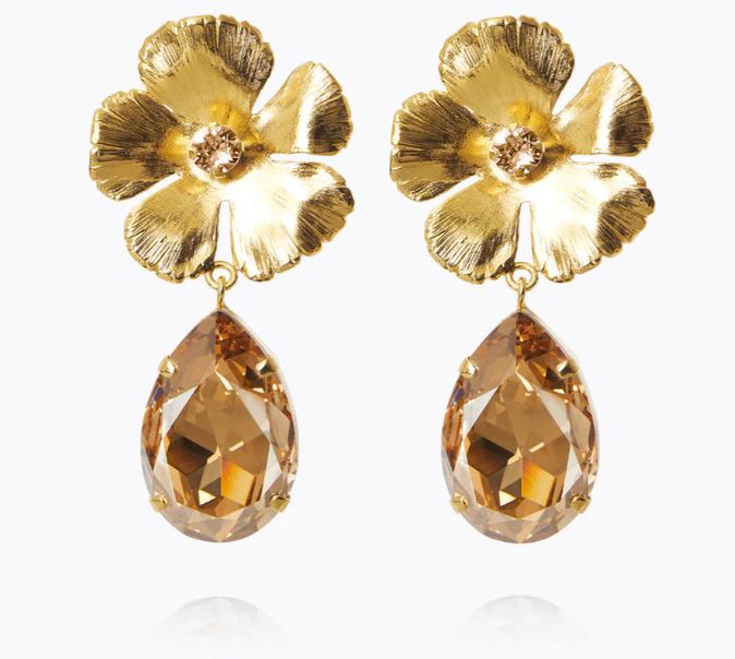 Caroline Svedbom Anemone Perfect Earrings Gold Golden Shadow