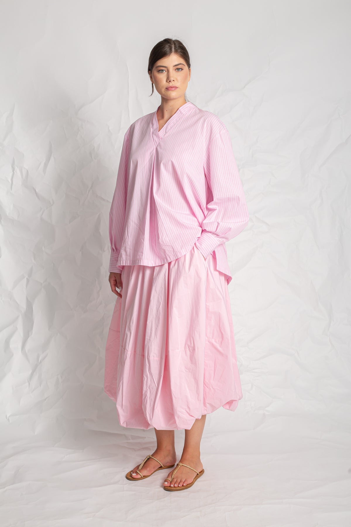 Les Filles D&#39;Ailleurs White/Pink Stripes Top