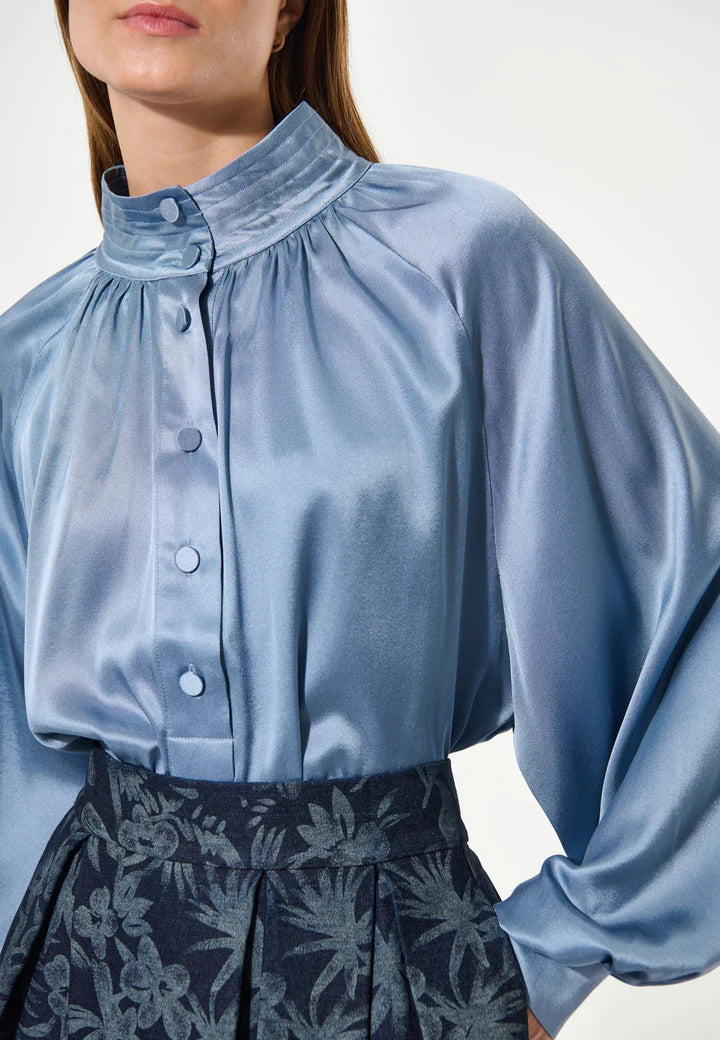 Dea Kudibal Nicola Harbour Blue Silk Blouse