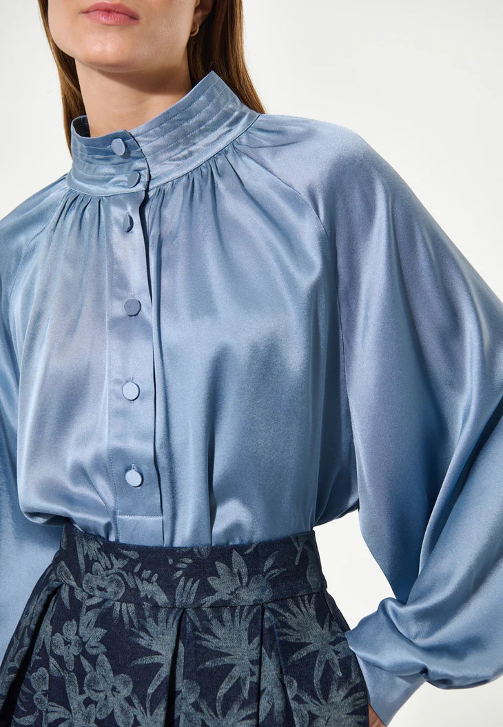Dea Kudibal Nicola Harbour Blue Silk Blouse