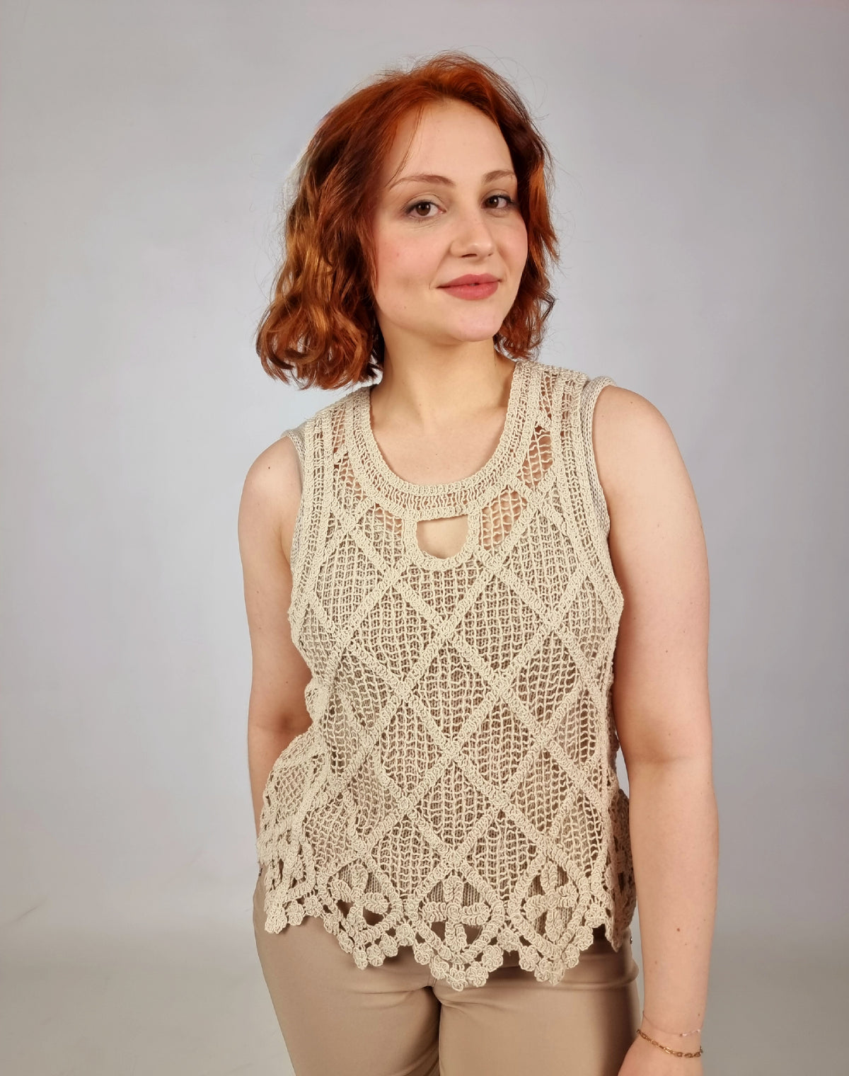 Molly Bracken Knitted Crochet Top
