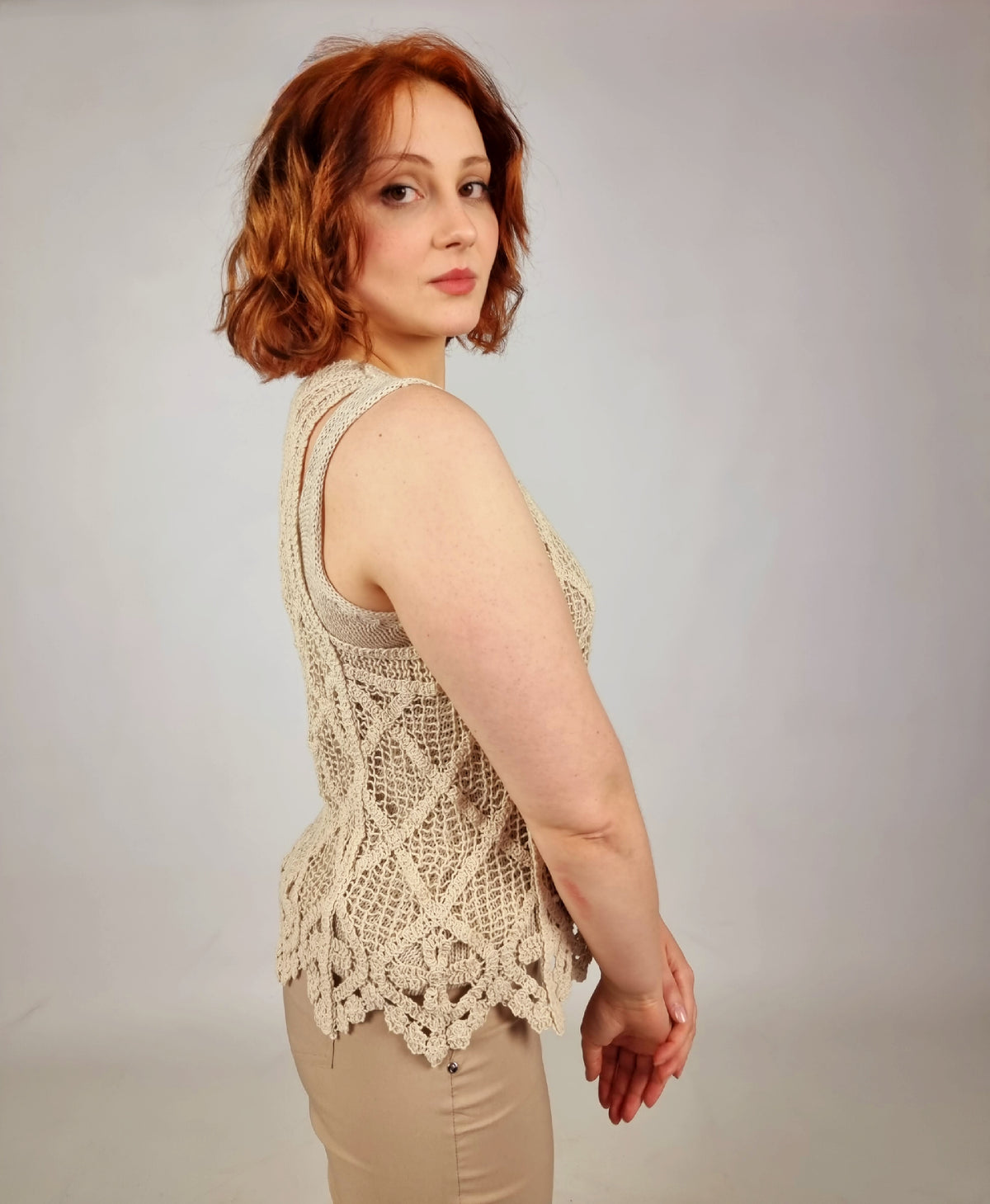 Molly Bracken Knitted Crochet Top