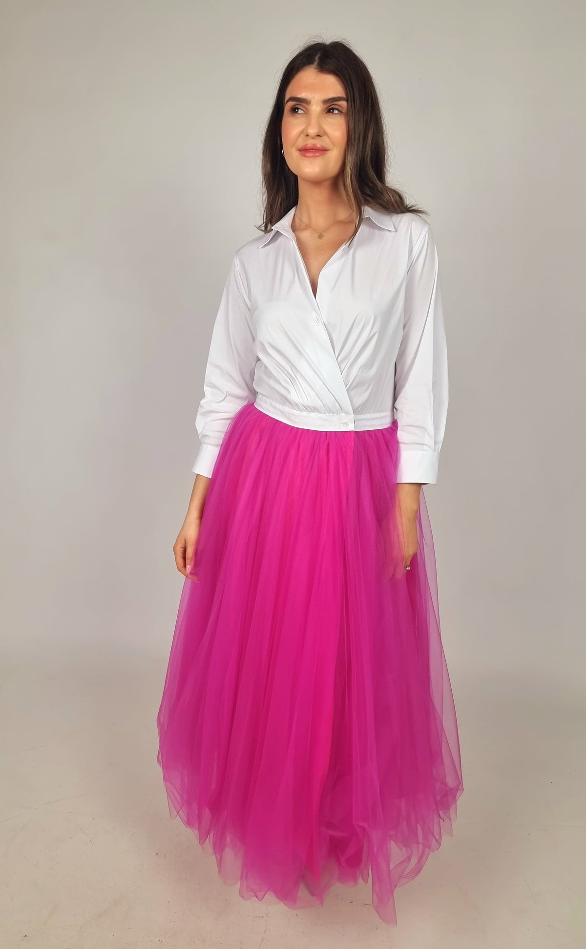 Sara Roka Jinny Tulle Midi Dress