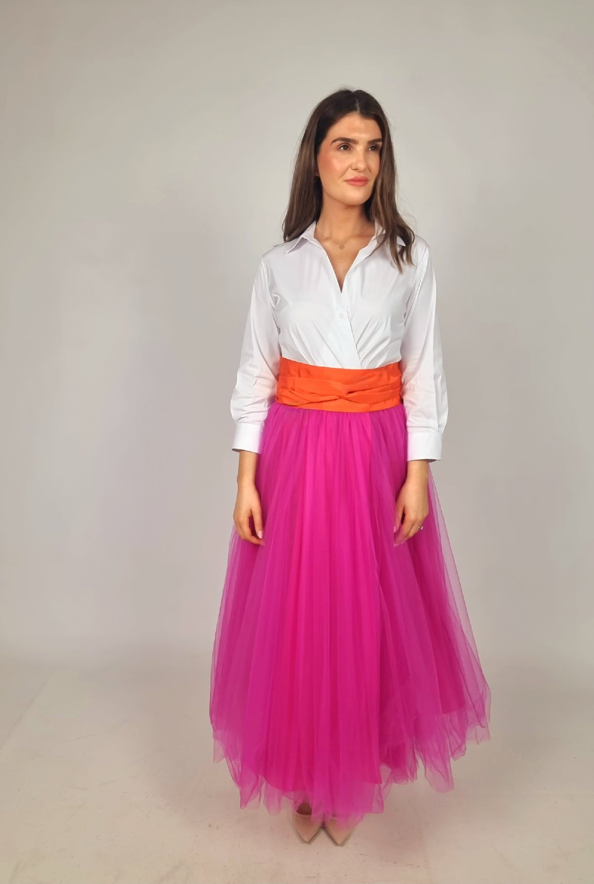 Sara Roka Jinny Tulle Midi Dress