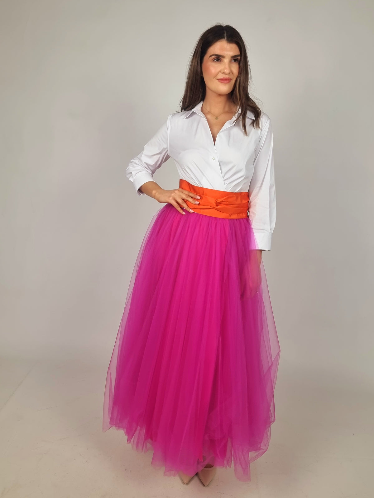 Sara Roka Jinny Tulle Midi Dress