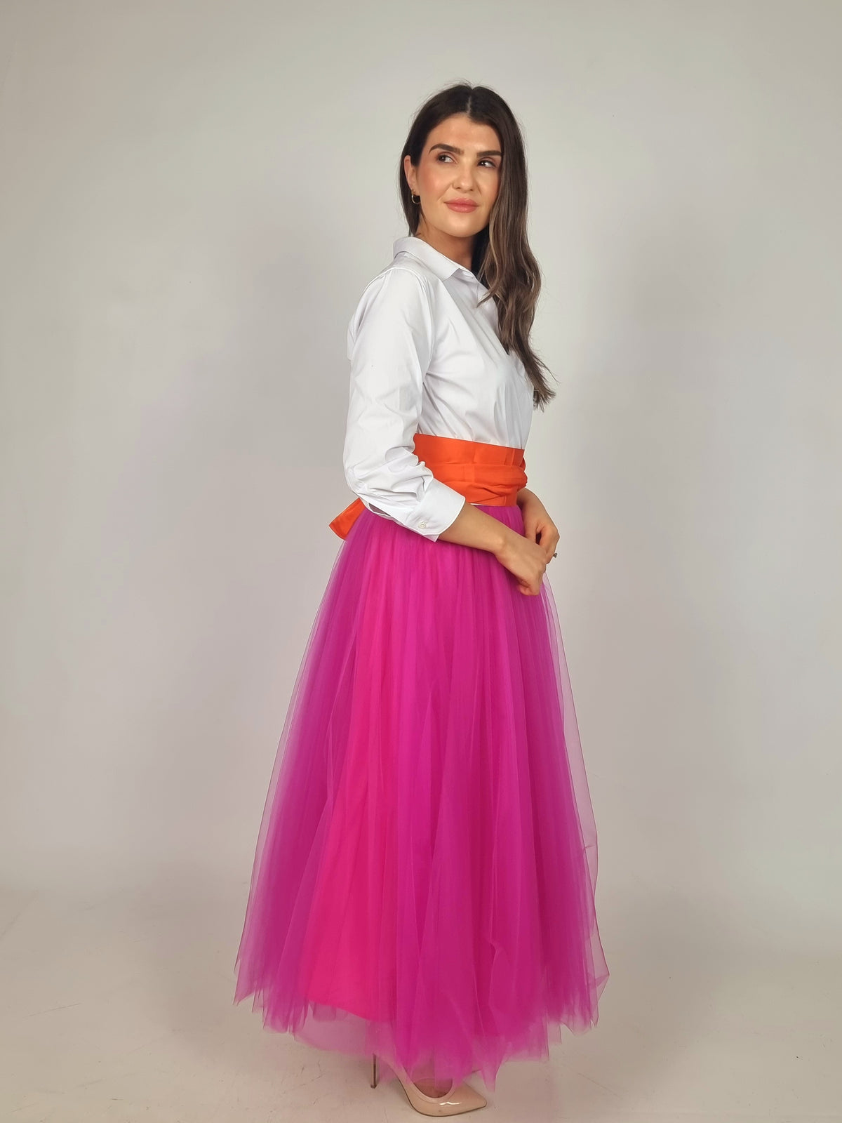 Sara Roka Jinny Tulle Midi Dress