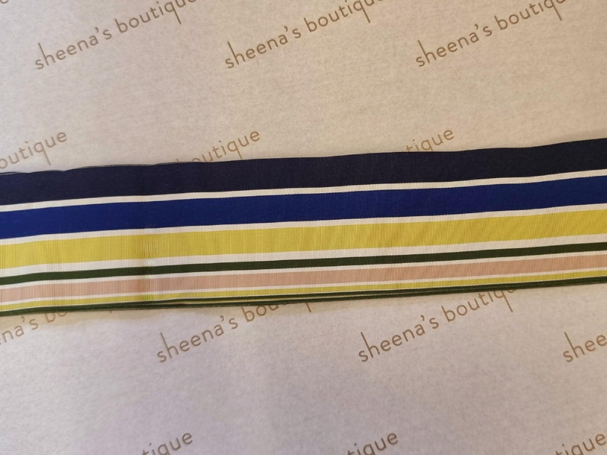 Sara Roka Stripe Blue Ribbon Belt