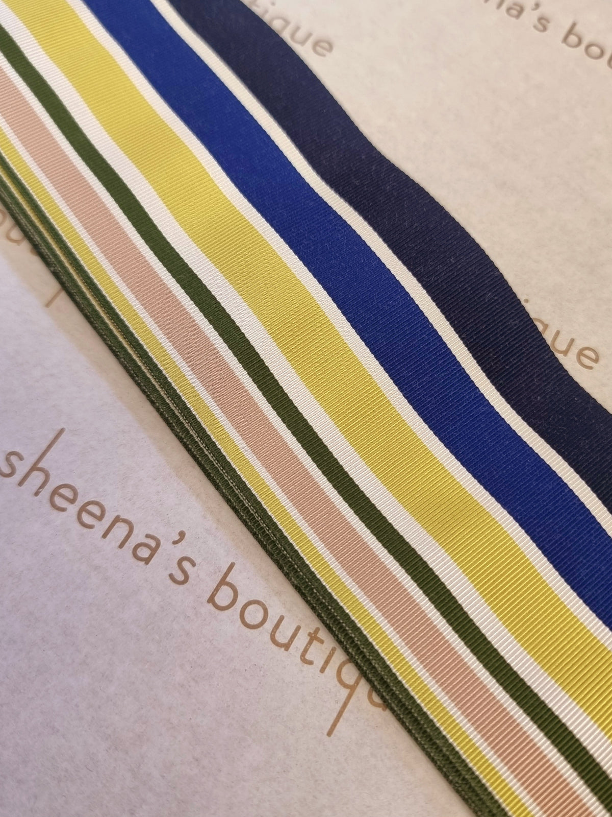 Sara Roka Stripe Blue Ribbon Belt