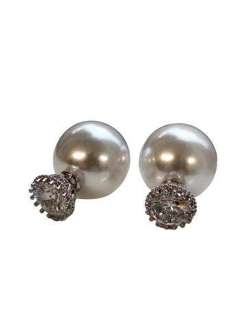 Corona Pearl/Swarovski Circle Earrings