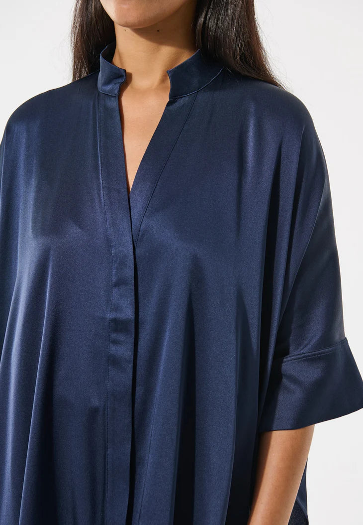 Dea Kudibal Stretch Silk Mandy Blouse With Stand Collar