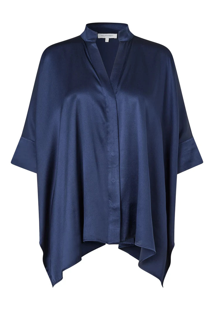 Dea Kudibal Stretch Silk Mandy Blouse With Stand Collar