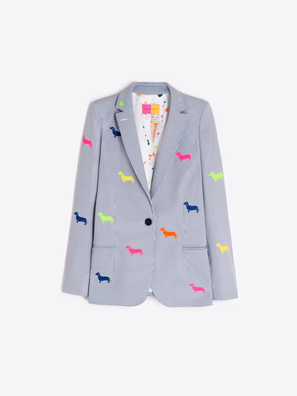 Vilagallo Striped Embroidered Blazer