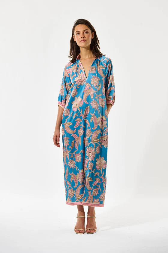 Dea Kudibal Sabrina Dress With V Neckline - Grand Paisley Ocean