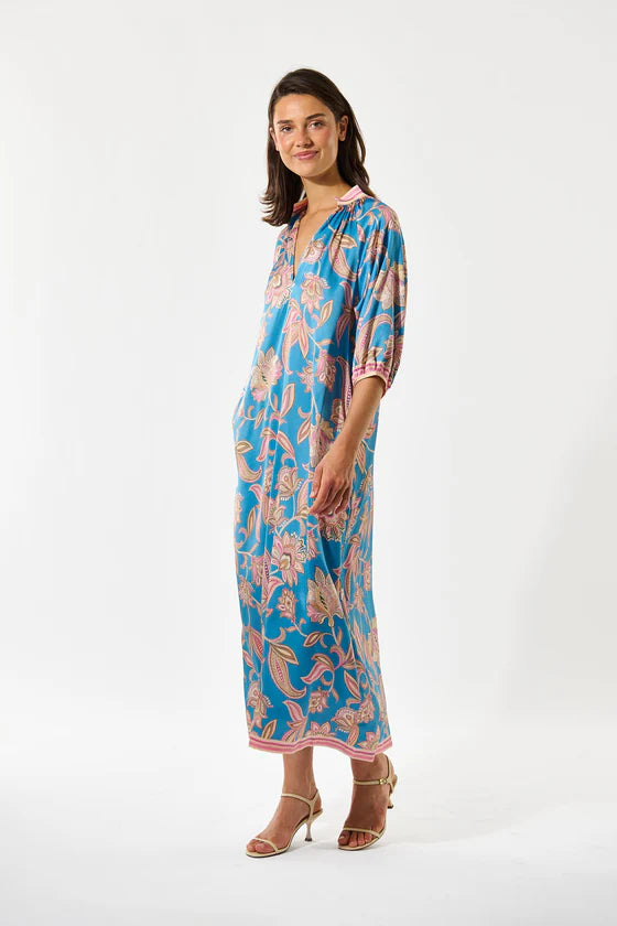 Dea Kudibal Sabrina Dress With V Neckline - Grand Paisley Ocean