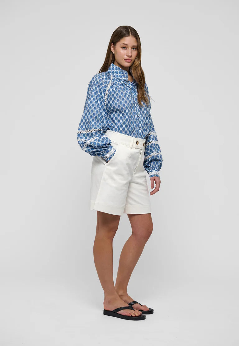 Dea Kudibal Nita Herberia Ocean Blouse With Stand Collar