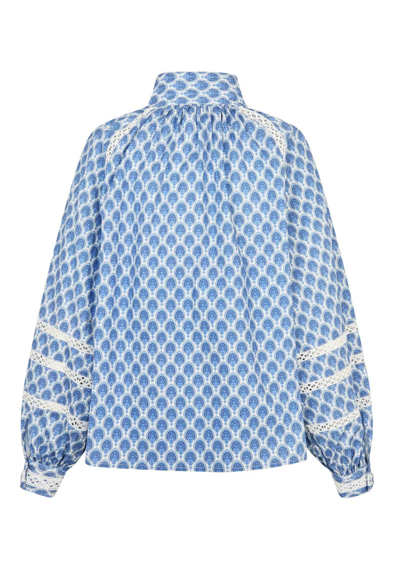 Dea Kudibal Nita Herberia Ocean Blouse With Stand Collar