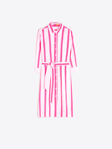 Vilagallo Fuschia Striped Shirt Dress