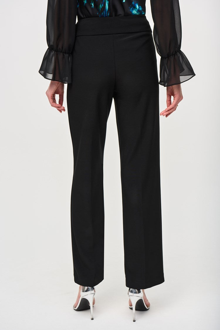 Joseph Ribkoff Black Wide-Leg Pull-On Pants