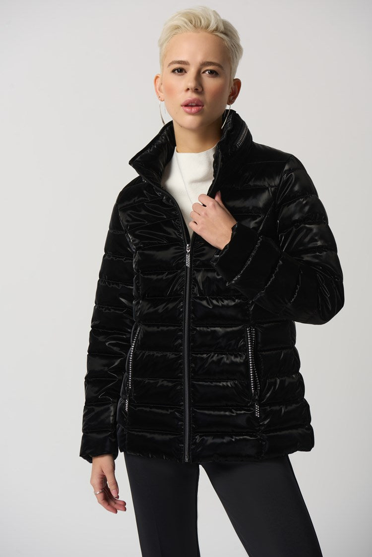 Metallic quilted cheap jacket