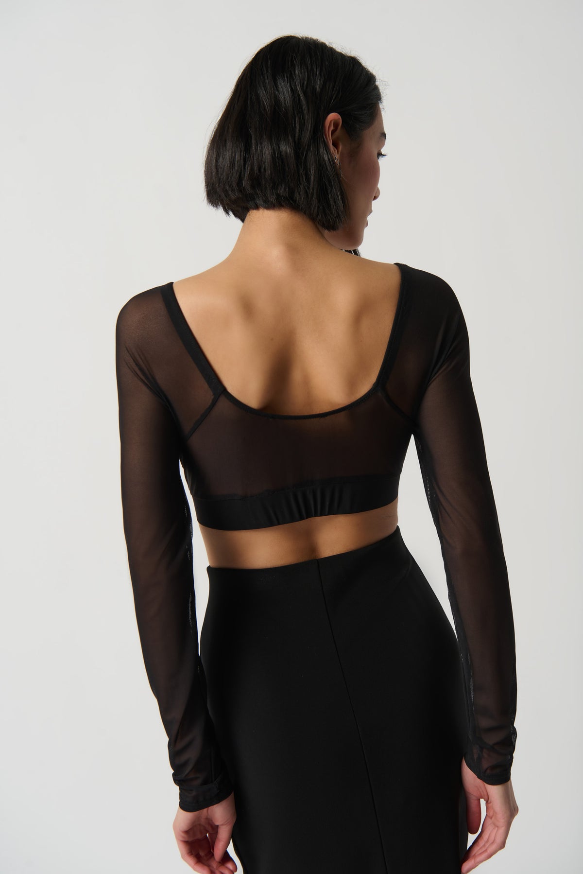 Joseph Ribkoff Black Long Sleeved Mesh Cover Up