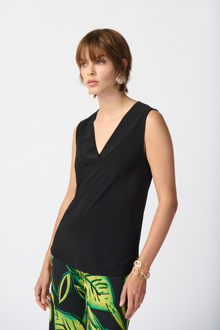 Joseph Ribkoff Black Silky Knit Sleeveless Top