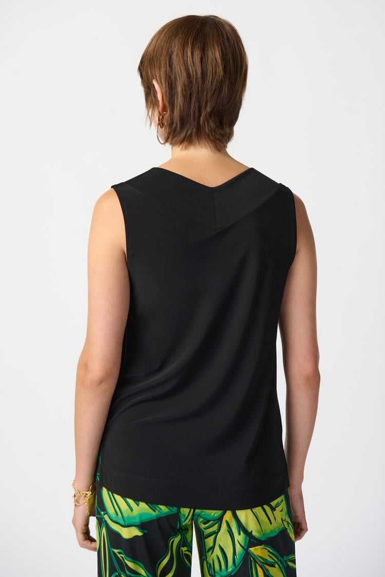 Joseph Ribkoff Black Silky Knit Sleeveless Top