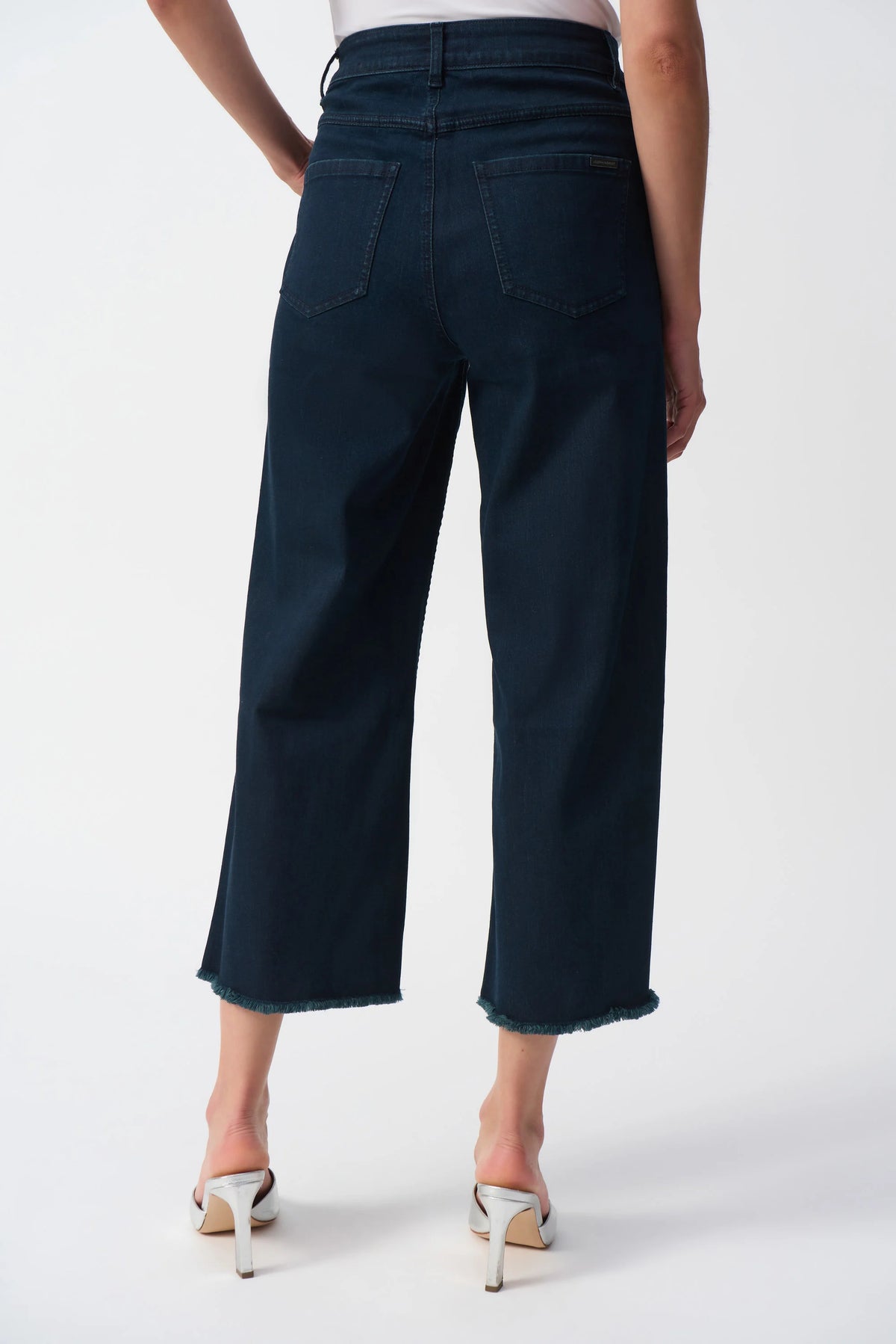 Joseph Ribkoff Dark Denim Culotte Jeans With Embellished Front Seam