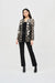 Joseph Ribkoff Gold On Black Laser-Cut Leatherette on Mesh Jacket