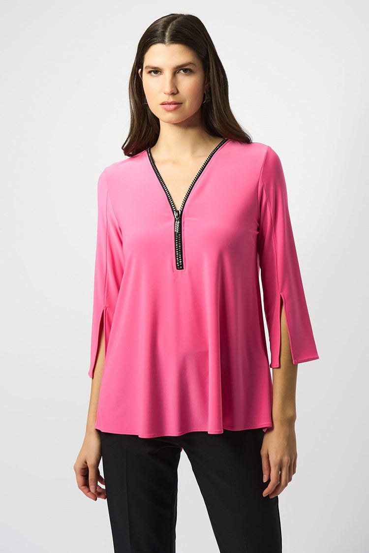 Joseph Ribkoff Bubble Gum Silky Knit Fit and Flare Tunic