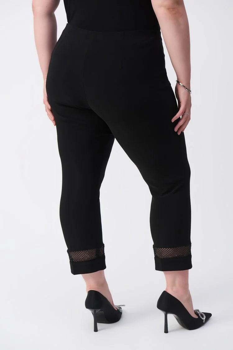 Joseph Ribkoff Signature Silky Knit And Rhinestone Mesh Pants