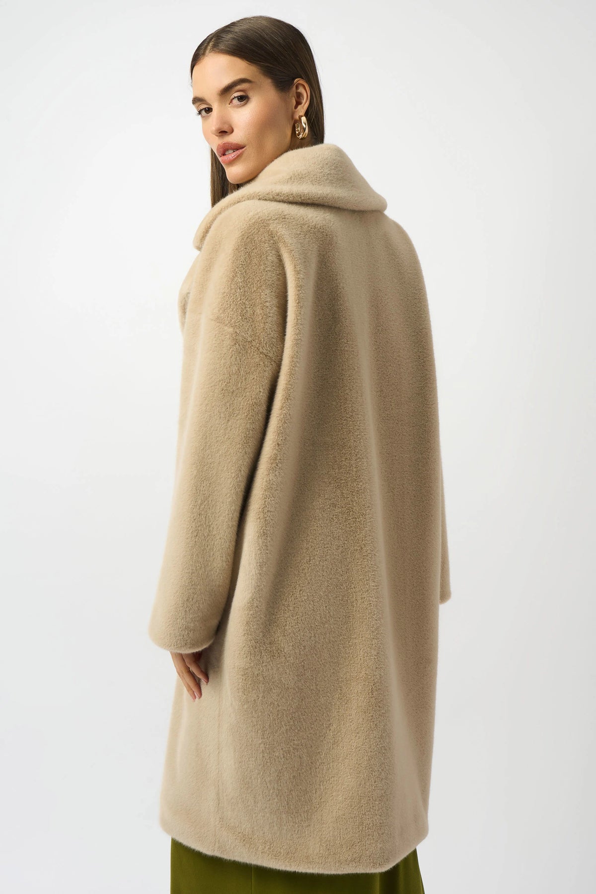 Joseph Ribkoff Faux Fur Straight Coat