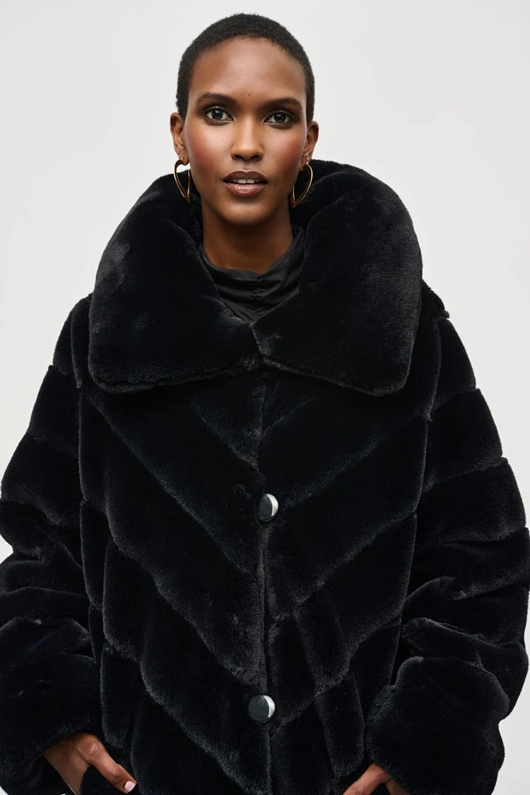 Black faux fur coat sale online