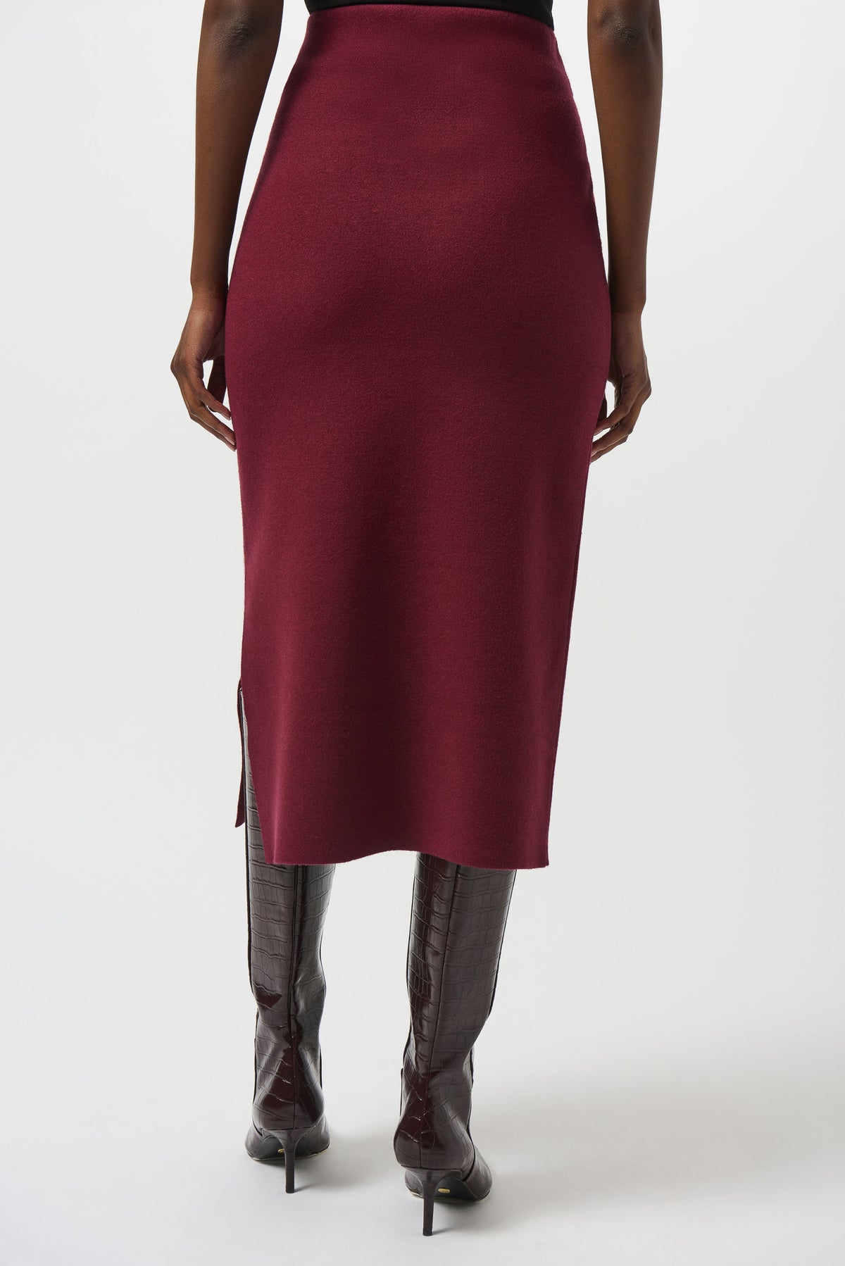 Joseph Ribkoff Merlot Sweater Knit Midi Skirt