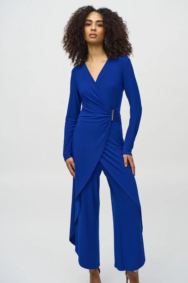Joseph Ribkoff Royal Sapphire Silky Knit Wrap Culotte Jumpsuit Sheena s Boutique Ireland
