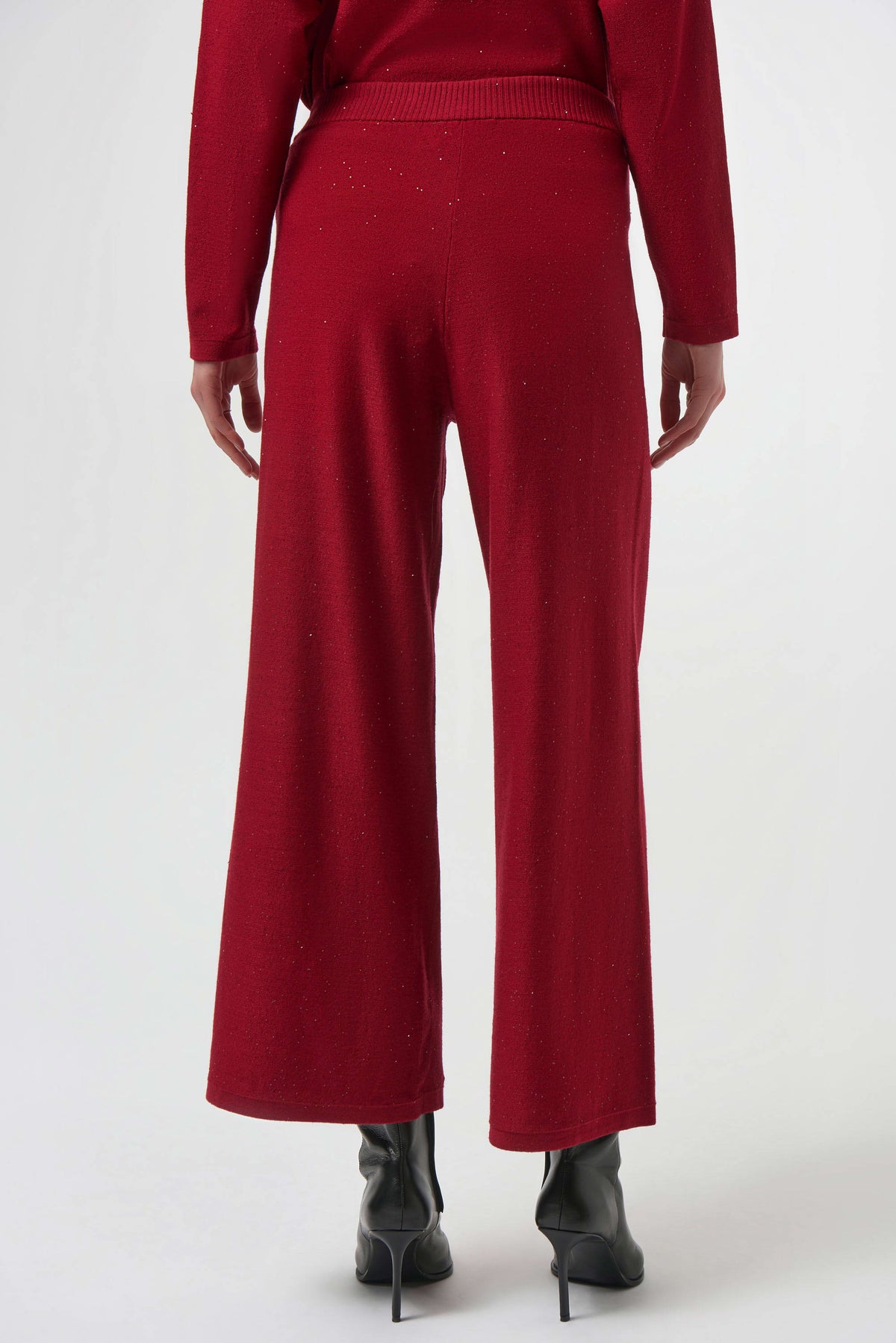 Joseph Ribkoff Bordeaux Sequined Sweater Knit Culotte Pants