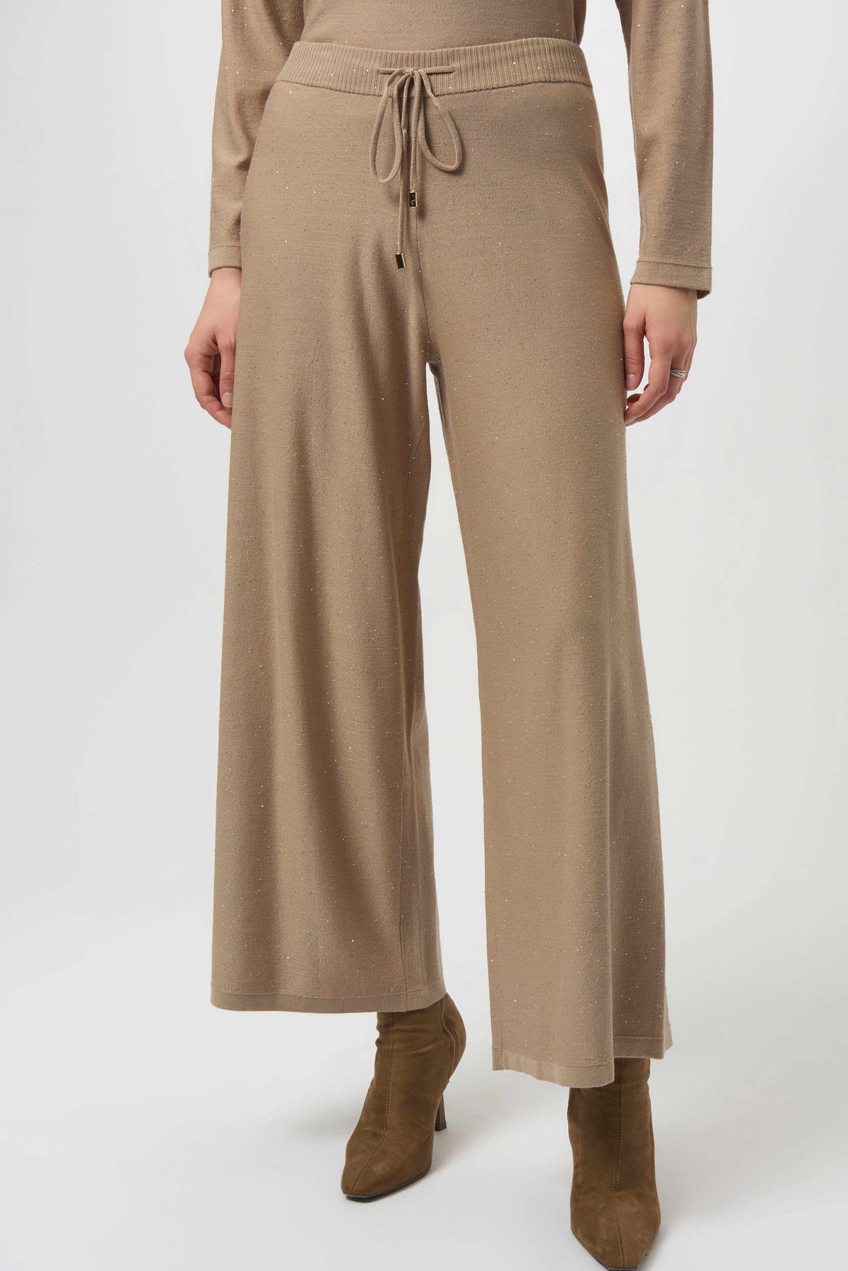 Joseph Ribkoff Fawn Sequined Sweater Knit Culotte Pants