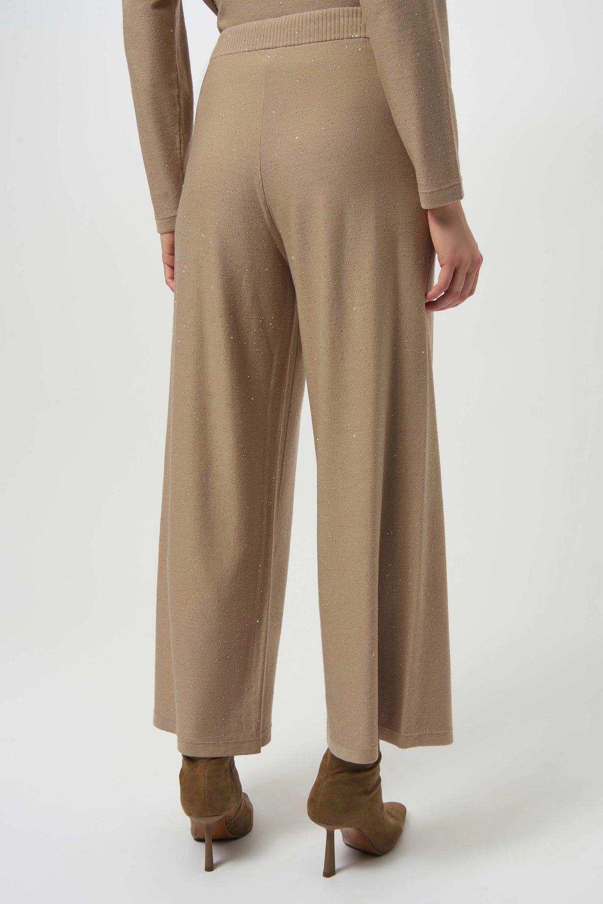 Joseph Ribkoff Fawn Sequined Sweater Knit Culotte Pants