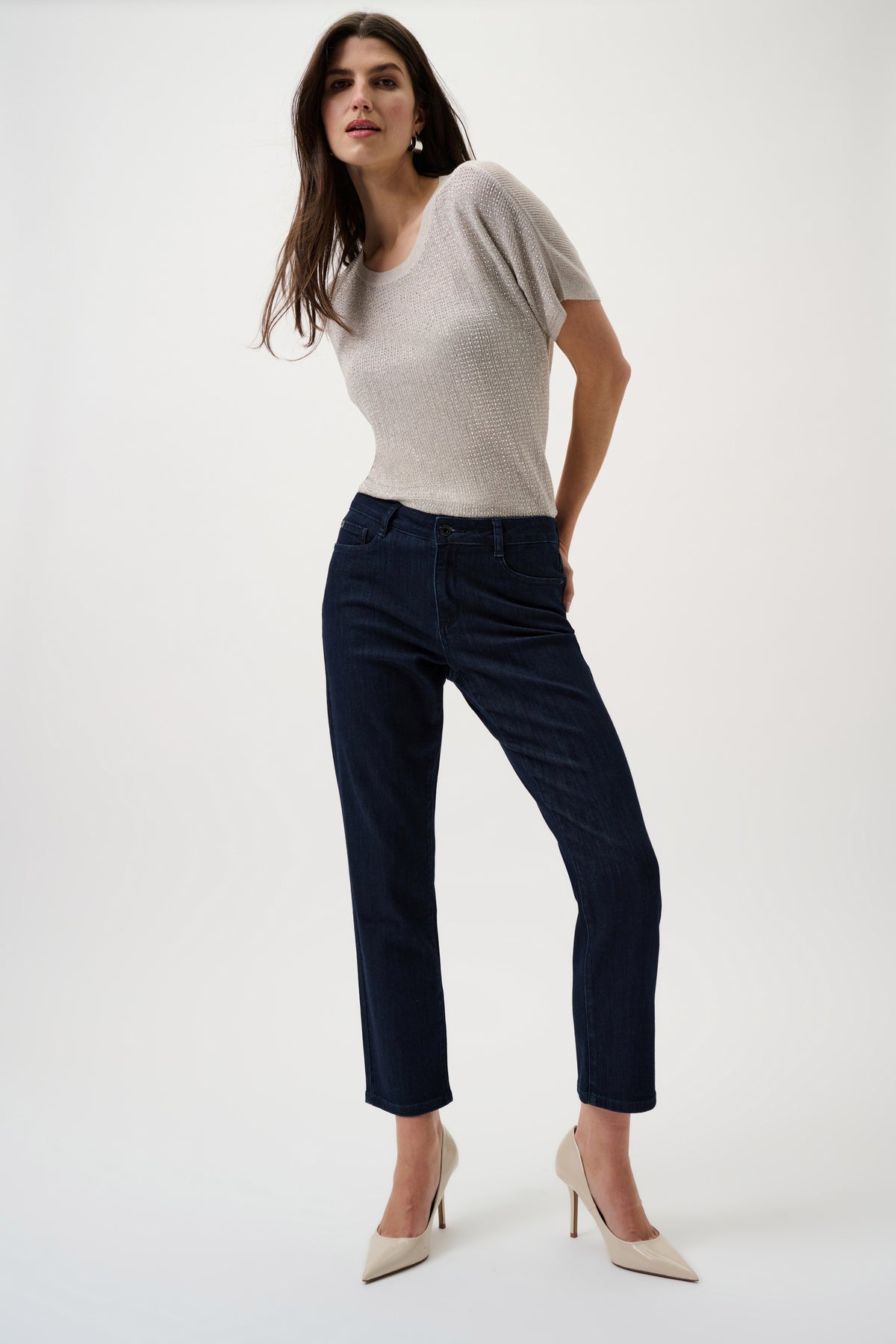 Joseph Ribkoff Gia Essential Slim Fit Stretch Jeans- Dark Blue Denim