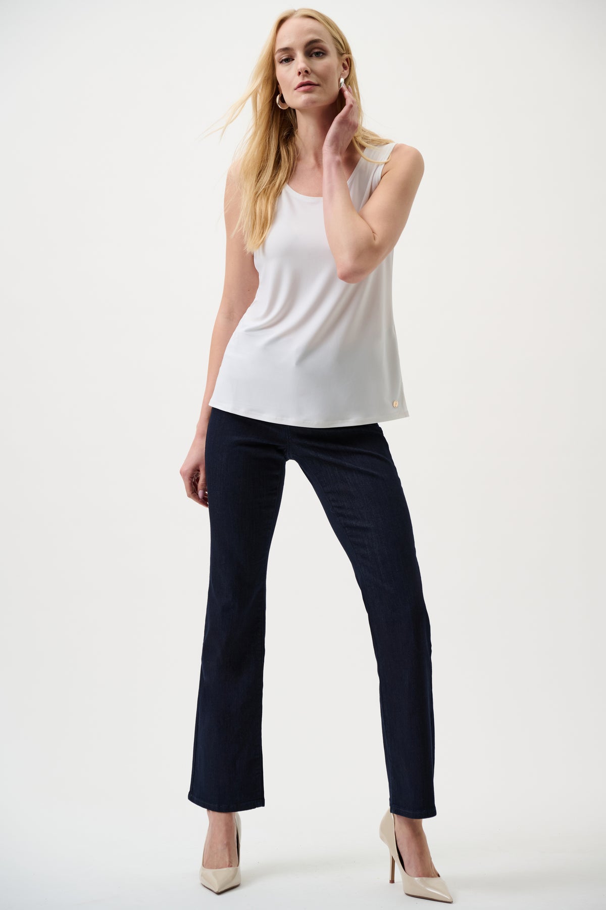 Joseph Ribkoff Dark Denim Blue Brooke | Classic Bootcut Stretch Jeans