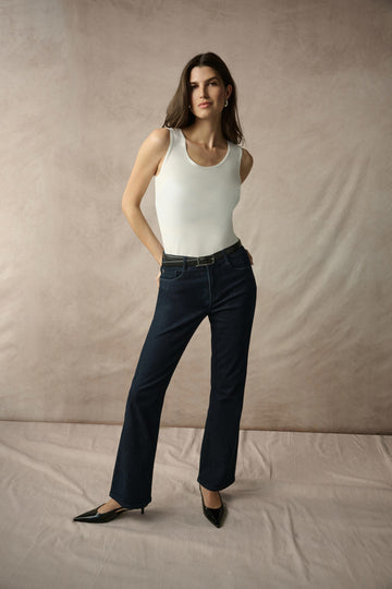 Joseph Ribkoff Dark Denim Blue Brooke | Classic Bootcut Stretch Jeans