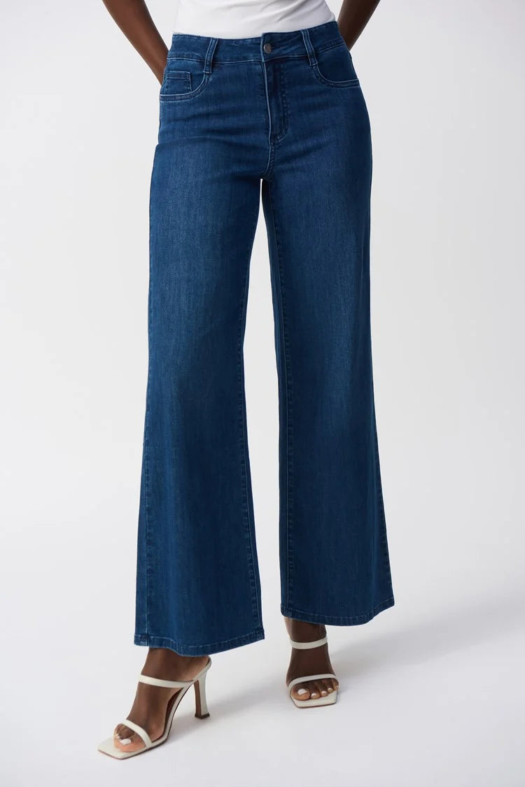 Joseph Ribkoff Denim Mid Blue Goldie | Classic Wide-Leg Stretch Jeans