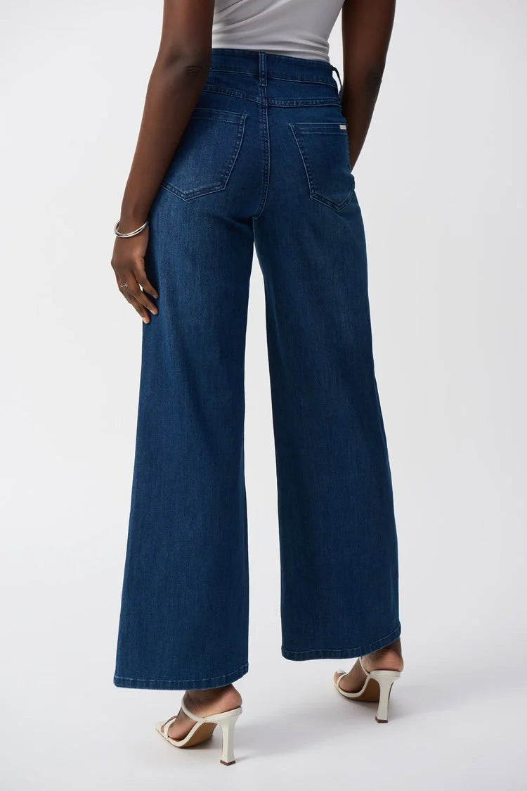 Joseph Ribkoff Denim Mid Blue Goldie | Classic Wide-Leg Stretch Jeans
