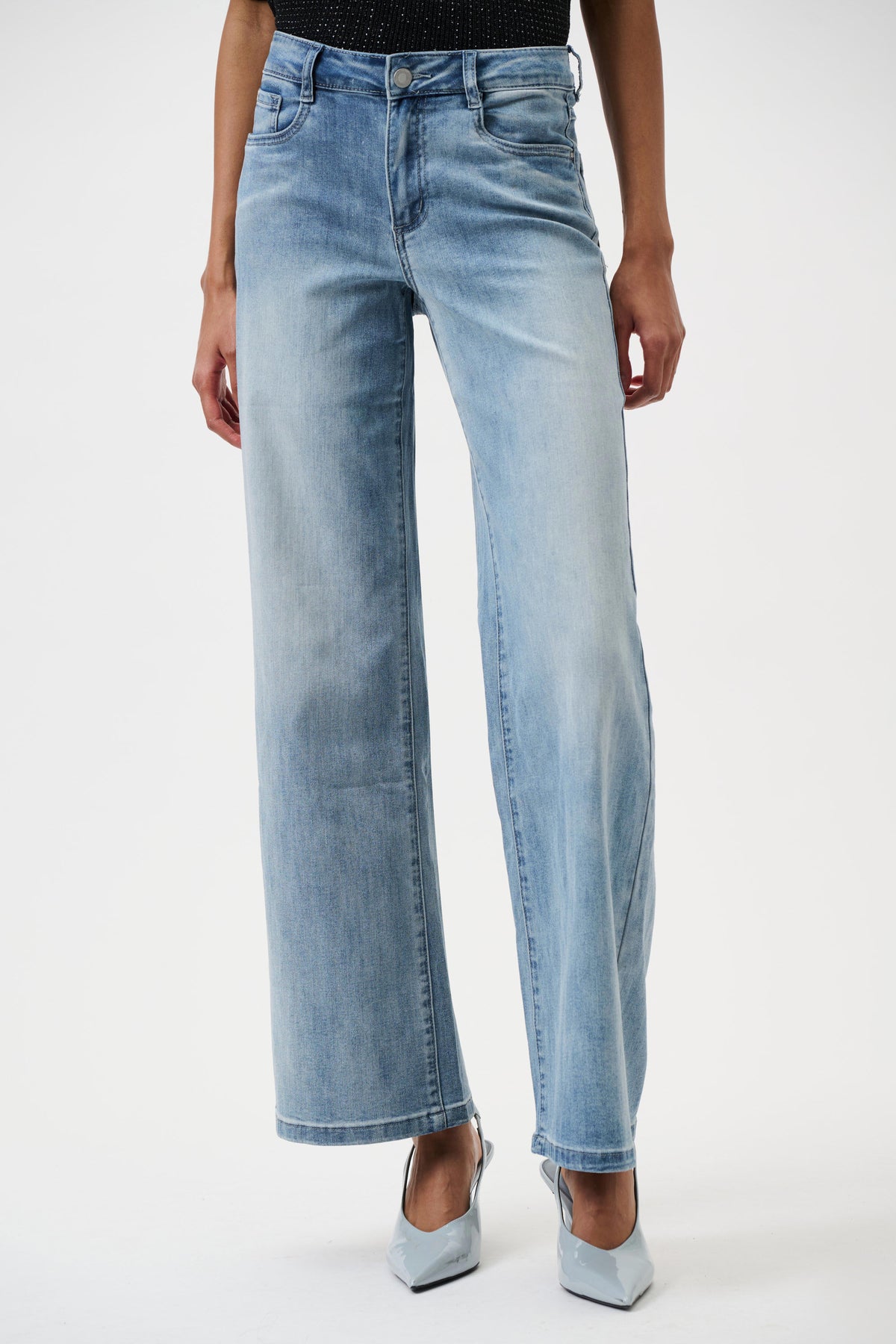 Joseph Ribkoff Light Blue Goldie | Classic Wide-Leg Stretch Jeans