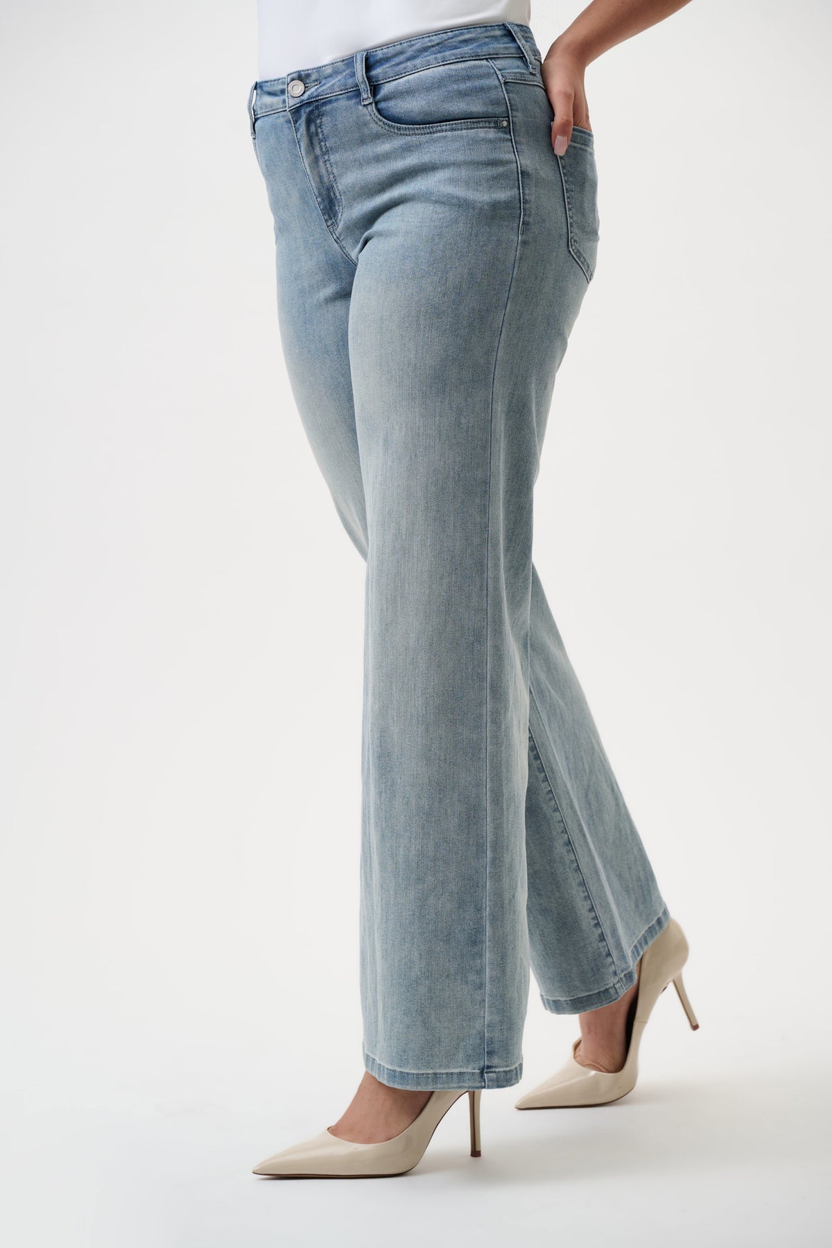 Joseph Ribkoff Light Blue Goldie | Classic Wide-Leg Stretch Jeans