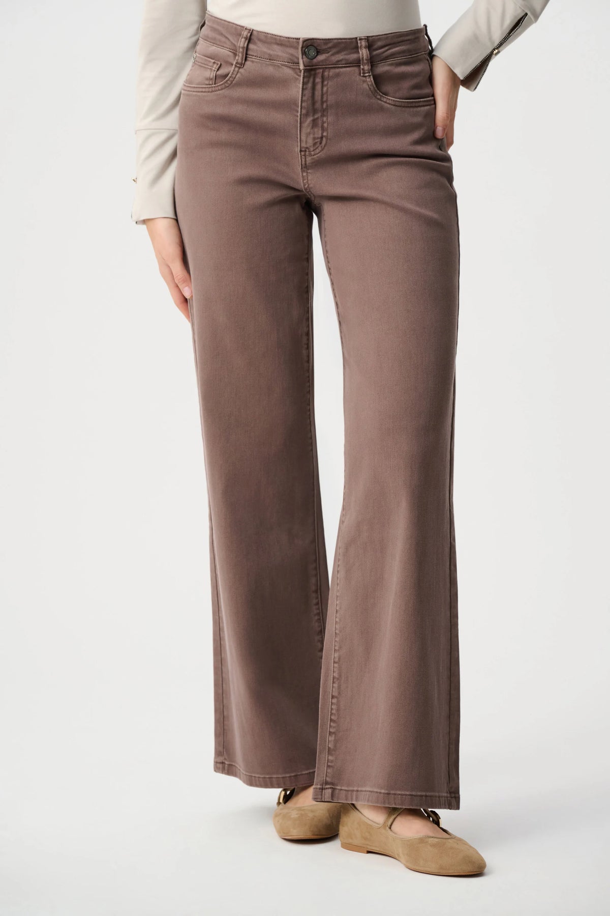 Joseph Ribkoff Mink Goldie | Classic Wide-Leg Stretch Jeans
