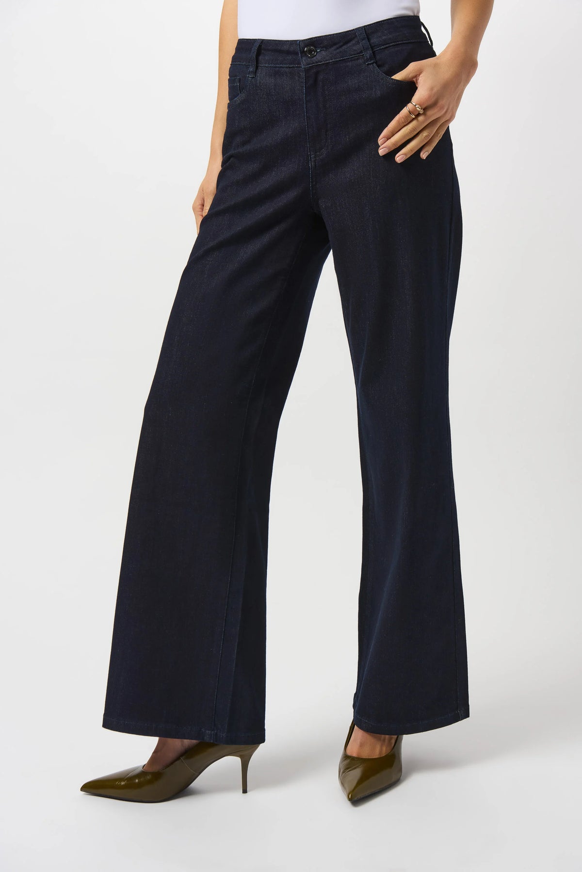 Joseph Ribkoff Dark Denim Goldie | Classic Wide-Leg Stretch Jeans